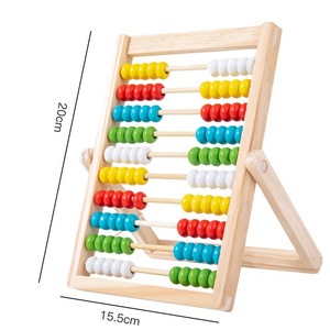 Divertido juguete de madera 3D Abacus Marco de conteo tarjeta educativa modelo de matemáticas para niños Unisex durante 2-4 años para fiestas de aprendizaje - Product Image 1