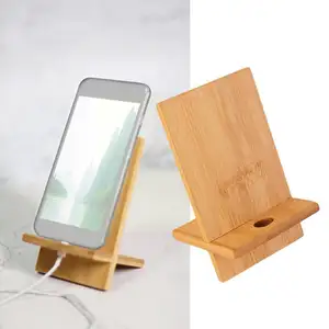 Hot Sell Wooden Bamboo Phone Holder Stand Mobile Smartphone Support Tablet Stand For Desk Cell Phone Holders Stand