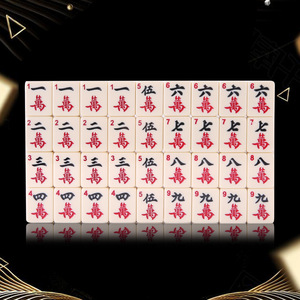 36mm <b>Melamine</b> Mahjong Tiles With Arabic Numbers And English Letters Large Medium Ivory <b>Set</b> With Leather Box - Product Image 4