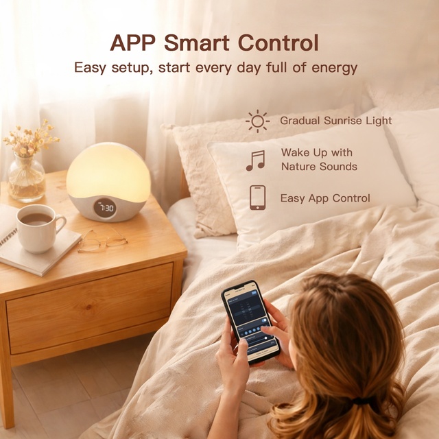 HiFiD White Noise Machine with Sunrise Alarm Clock 8 Color Night Light with App Timer Sleep Machines Gifts for Kids Baby Adults