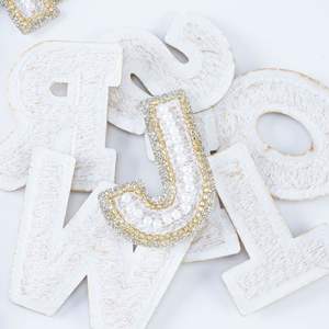 Alphabet Pearl Decoration Crafts Letter <strong>Patches</strong> Hot Fix Pearl Letter Words <strong>Patch</strong> Badge Iron on Pearl <strong>Patches</strong> for Jeans Clothes - Product Image 4