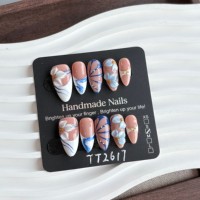 10 Uñas Postizas de Moda con Cobertura Total, Acrílicas, Forma Almendrada, Accesorios para Uñas, Puntas de Uñas Postizas para Mujer