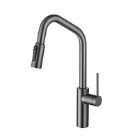 Robinet de cuisine italien à tirette en laiton blanc mat Design contemporain monté sur pont pour hôtels