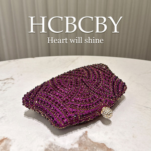 Elegant <strong>Purple</strong> Crystal <strong>Clutch</strong> for Women Sparkly Evening Bag for Weddings and Parties - Product Image 5