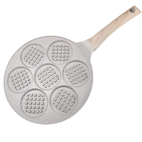 Druckguss-Antihaft-Waffel- und Keksform mit 7 Löchern, Induktionsgeeignete Metallpfanne mit Antihaftbeschichtung