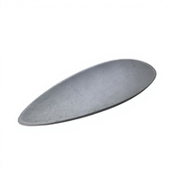 Plateau à bijoux décoratif en forme de feuille en résine de ciment texturé gris clair mat effet pierre