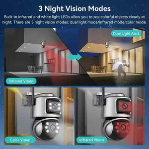 ICSEE 6MP Dual-Lens WIFI cámara de seguridad impermeable inalámbrico al aire libre Monitor fábrica al por mayor sistema de televisión de circuito cerrado - Product Image 3