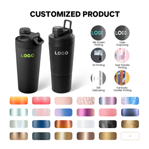 Mezclador de Proteínas Aislado al Vacío de Doble Pared de Alta Calidad a Prueba de Fugas, Botella Mezcladora de Acero Inoxidable 18/8 para Gimnasio con Fondo de Almacenamiento - Product Image 6