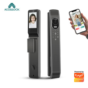 Système d'interphone vidéo Tuya Reconnaissance faciale Automatisation de la maison intelligente Serrures de sécurité Serrure de porte intelligente Scan de la paume Carte mémoire en bois - Product Image 2