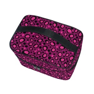 Two- Way Zipper Closure Pink Dot Custom Print Flip- Top <b>Makeup</b> Organizer Bag <b>Makeup</b> <b>Case</b> Cosmetic Toiletry Bag for Girls - Product Image 3