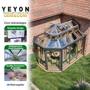 Yeyon 2026 OEM - Invernadero de Vidrio Residencial de <span class=keywords><strong>Dos</strong></span> Pisos, con Tres Lados y Triple Acristalamiento, para Exteriores, Adosado a la Casa, Apto para las Cuatro Estaciones - Product Image 1