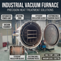 Four à vide haute température 2026C industriel à atmosphère d'argon et d'azote pour le traitement thermique et le frittage du carbure de tungstène, avec moteur