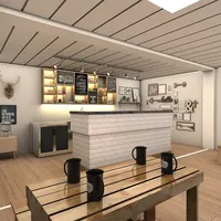 Maison conteneur préfabriquée en acier respirante de 20 pieds, design moderne, pour bars, cafés et ateliers