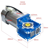 220V/110V rapport 1:80 18 tr/min 120W avant inverse moteur électrique AC réducteur à vis sans fin moteur et contrôleur de vitesse