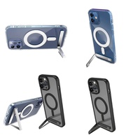 Casing Transparan Magnetik Tahan Lama dengan Penyangga untuk iPhone 15 14 13 12 Plus 11 16 Pro Max 17 Air, Grosir Barang Elektronik