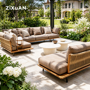 Chaise confortable pour café en plein air, balcon, table en teck, chaise longue, mobilier de terrasse de villa, mobilier imperméable pour piscine, luxe 752 - Product Image 2