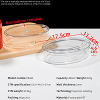 Boîte à dessert en plastique transparent recyclable en gros, carrée ou ronde, pour mousse, gâteau, tiramisu, salade, sucre, conteneur de stockage