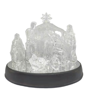 Statues transparentes en acrylique de la Sainte Famille, Naissance de Jésus, Décoration de Noël A222004, Statues de la Nativité de Jésus A222004 - Product Image 2