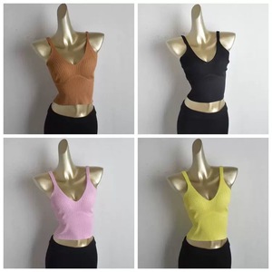 Nouvelle collection été 2026 – Débardeur décontracté pour <span class=keywords><strong>femme</strong></span>, style européen et américain, couleur unie, sexy, à <span class=keywords><strong>manches</strong></span> <span class=keywords><strong>courtes</strong></span> – En stock, vente en gros - Product Image 3
