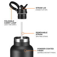 Logo personnalisé 500ml en acier inoxydable isolé salle de sport sport potable vide large bouteille d'eau avec large poignée pour un transport facile