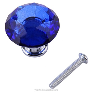 مقابض خزائن زجاجية كريستالية على شكل الماس، 10 قطع، 30 ملم، تصميم إبداعي وراقي - Product Image 1