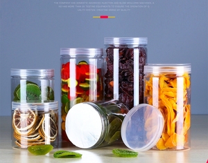 400Ml Trong Suốt Khô Thực Phẩm Trái Cây PET Nhựa Jar Với Nắp Nhôm Hoặc Nắp Nhựa - Product Image 1