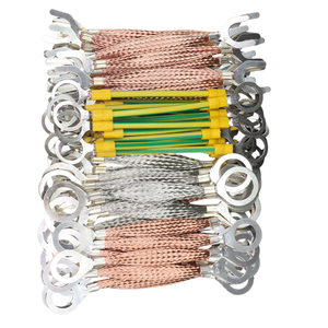 Hot bán <span class=keywords><strong>8awg</strong></span> mặt bích tĩnh nối đất Jumper/liên kết cáp 10mm ² bện dây đồng cho busbar và các ứng dụng công nghiệp - Product Image 6