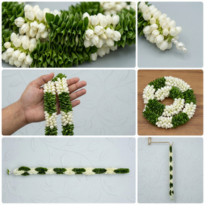 Artificial Flower Garland Green <b>White</b> <b>Hanging</b> Decoration Floral Toran for Wedding Festival Home Temple and Event Decor - Product Image 6
