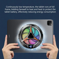 Ventilateur de refroidissement rapide pour tablette LVKIDRON avec anneau lumineux, en matériau PC, refroidisseur portable à semi-conducteurs, accessoires pour jeux et téléphones