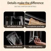 Sachet d'emballage transparent pour biscuits flocons de neige, pâtisseries, nougats, gâteaux, bonbons, sachet individuel auto-scellant