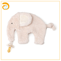 Couverture de sécurité pour bébé en forme d'éléphant mignon, jouet en peluche ultra-doux en sherpa pour nourrissons