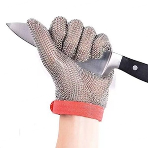 Gants de sécurité de cuisine A9 anti-coupure en acier inoxydable de qualité alimentaire, texture écaille de poisson, 7 oz, 26 cm, pour couteau de boucher - Product Image 6