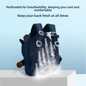 Sac à dos de maternelle en polyester, motif mini veau, dessin animé mignon, imperméable, ultra-léger, respirant, anti-perte, pour enfant - Product Image 5