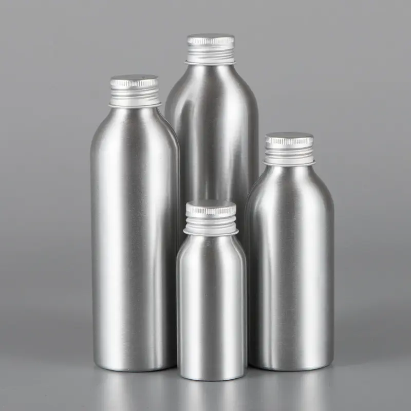 10ピース/ロット50mlアルミボトルアルミカバー付き空の金属包装化粧品の別々のボトル