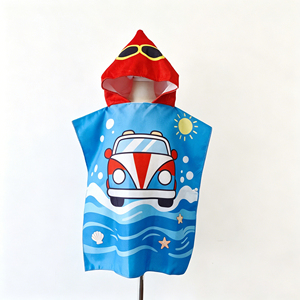Serviette <span class=keywords><strong>de</strong></span> bain à capuche pour enfants, personnalisée, douce, absorbante, imprimée, pour la <span class=keywords><strong>plage</strong></span>, le surf et la natation, en tissu éponge - Product Image 2