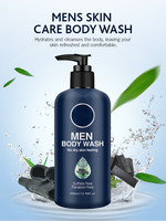 Gel Douche Liquide Nettoyant Corporel Homme Bio Apaisant Peau Parfumé Sans Sulfate Moussant Efficace au Charbon