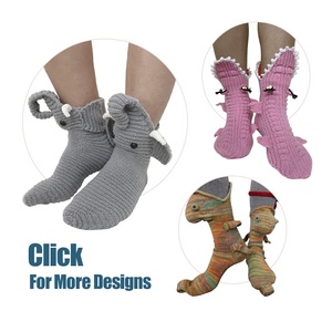 Quentin Novelty Knit Animal Crocodile Socks Shark Chameleon Floor Socks Dragon Winter Warm Bite Socks Dropshipping Wholesale