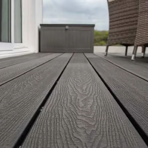 <strong>Square</strong> Brushed WPC <strong>Decking</strong> with Click Installation Waterproof Outdoor Wood Grain Surface - Product Image 1