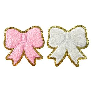 6cm Iron on Embroidered Colorful Chenille Bowknot Patches - Product Image 4