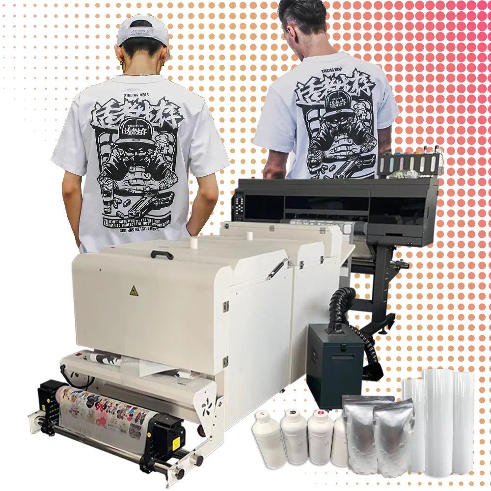 Manufacturer 60 cm Dtf Printer with powder shaker Automatic A1 large format dtf printer roll to roll