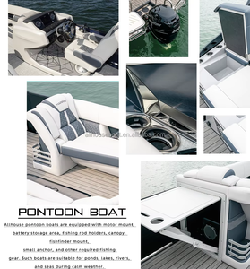 Most Popular Barge <strong>Pontoon</strong> <strong>Boat</strong> Aluminum <strong>Pontoon</strong> Aluminum Tritoon <strong>Pontoon</strong> <strong>Boat</strong> With <strong>Motor</strong> - Product Image 5