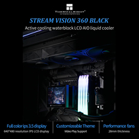 Nouveau Thermalright Stream Vision 360 noir CPU refroidissement à eau refroidisseur 3,5 pouces magnétique intégré ventilateur éc