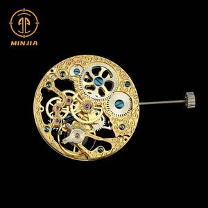 <span class=keywords><strong>Montre</strong></span> de poche mécanique à logo personnalisé, mouvement squelette gravé or, avec roue d'équilibrage visible - Product Image 6