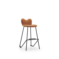 Chaise de bar moderne avec dossier incurvé et contourné, siège rembourré ergonomique, cadre en métal, fabrication directe d'usine