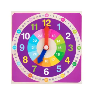 Classic Educational toys Wooden Digital Clock Model with Cards Preschool Math Learning Enlightening Teaching Time Children toy