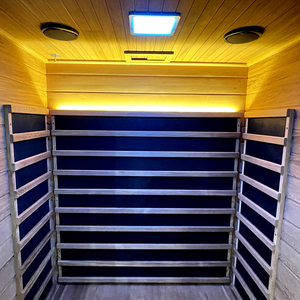 Sauna Exterior Moderna, Resistente a la Intemperie para 2 Personas, Revestimiento de Metal Negro para <span class=keywords><strong>Terraza</strong></span>, Fácil Montaje - Product Image 4