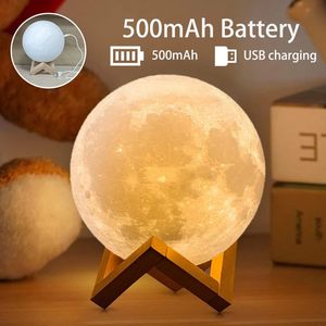 Lámpara Lunar LED de Plástico Impresa en 3D, 16 Colores, Luz Nocturna de 360 Grados, Control Remoto, Funciona con Batería, Clasificación IP54, Regalo para Niños - Product Image 5