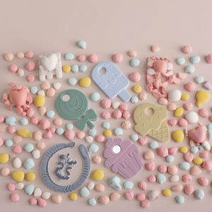 Perles d'<span class=keywords><strong>anneau</strong></span> de crème glacée en silicone de qualité alimentaire doux jouet de <span class=keywords><strong>dentition</strong></span> pour enfants à la mode avec breloques à mâcher cadeau pour bébé - Product Image 4