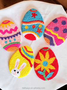 Ventes directes d'usine personnalisable vacances de Pâques fournitures oeuf cadeau ensemble à la main poinçon aiguille sous-verres artisanat tasse tapis - Product Image 3