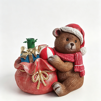Base Decorativa para Árbol de Navidad con Figura de Muñeco de Nieve y Papá Noel, con Bolsa de Regalos, Marca MGO